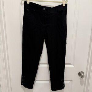 Verve Blues Pant Size 14 Women’s Black Ankle Length Metal Stud Trim 5 Pockets